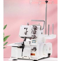 수아네 오버로크미싱 미니 공업용오버록 가정용 자수 미싱기, 핑크색 4선 모터 300W 버전(LED 조명)