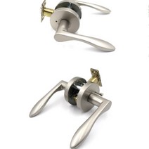 욕실화장실용 레버형방문손잡이 Yujin 7500GR 그레이 레버락 방문 손잡이 버튼핀형 NoKey, 1개