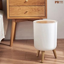 원터치 우드 쓰레기통 책상쓰레기통 원목타입 쓰레기통 휴지통, 선택1) 용량 7L