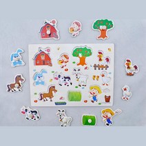 15갤아기 관심UP 가축동물 손잡이퍼즐 실내놀잇감 퍼즐놀이 생일선물 18개월아기 어린이집교구 흥미장난감