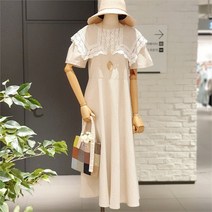 오더렛 오더렛 레이스 배색 빅 플랫카라 원피스-1 (7150827)