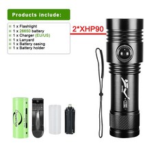 다이빙라이트 해루질 스쿠버랜턴 렌턴 최신 강력한 직업 Led 다이빙 손전등 XHP90 윅 2 모드 충전식 스쿠버, 03 Set C_01 Diving Flashlight