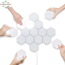 led 관세음보살 석가모니 불상 터치 센서 민감한 조명 육각형 분위기 양자 벽 램프 110 개 침실용 크리에이티브 장식 LED 야간, RGB+1 PCS With adapter