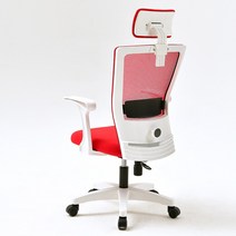 에코메쉬MB6 메쉬의자, 화이트(프레임), 레드(의자)