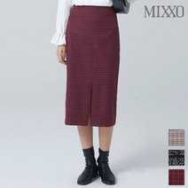 미쏘 체크 슬릿 미디스커트_MIWWH9T22A