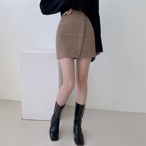 골덴 사선 트임 미니스커트