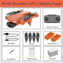 드론 촬영용 산업용 레이싱 카메라 가성비 연습용 고급 미니 입문용 수입드론 새로운 L900 Pro GPS 4K 전문 HD 듀얼 5G WIFI FPV Dron 28min 비행, 오렌지 2B 폼