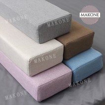 Makone 상표등록 린넨 침대 틈새 쿠션 이음새 롱 직사각 쿠션, 길이 120cm 베이지