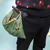 벨트 부착형 접이식 과일 수거 가방 밤줍기 과일가방, 그린
