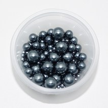 아크릴 진주 [무구멍] 컬러 비즈 공예 재료, 블랙, 4mm