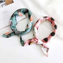 귀여운 동물 애니멀 프린트 실크 쁘띠 미니 스카프