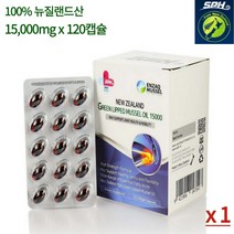 뉴질랜드 초록홍합 15 000mg 120캡슐 초록입홍합 뼈 관절영양제 부모님선물, 1개, 기본