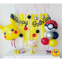 포켓몬스터 피카츄 생일파티풍선 꼬부기 몬스터볼 잠만보, 잠마보 풍선스탠드