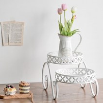 앤틱 철제 화분 받침대 노블레스 너우 2단 화분대, 너우2단화분대 블랙