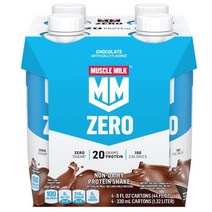 Muscle Milk 제로 프로틴 쉐이크 초콜릿 4팩