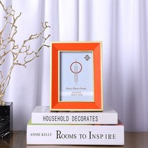 거실포인트액자 현대 가볍게 사치한 모델하우스 퀄리티 피질 메탈액자 A스윙 6인치 7인치 꾸미기액자 소프트 2584906430, 오렌지색 색 (6인치 )