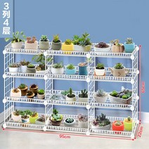 철재화분다이 원목화분선반 정리대가정용 단철 다층 식물 스탠드 울타리 랙 발코니 실내 정원 꽃 냄비 선, 12 3 Columns 4-layer