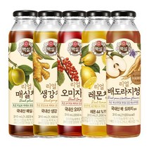 CJ 백설 리얼청 5종 모음 [매실/생강/오미자/레몬/배도라지청], 상세설명 참조, 01. 백설 리얼 매실청 310ml X 3개