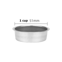 커피필터 드롱기 라 프로페셔널 EC9335 용 커피 바텀리스 포터필터 홀더 51MM 교체 필터 바구니 익스프레소 바리스타 도구, [02] 1 cup