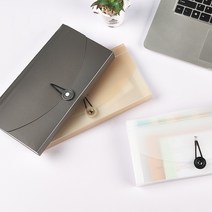 다용도 정리 포켓 영수증정리 통장보관 파일정리함, 오렌지브라운