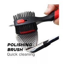 [당일배송] 올인원 골프 클럽 헤드 손질 브러쉬솔 골프채 세척 청소 관리 릴와이어, 블루