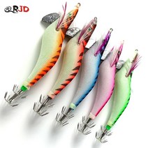 후크 나무 새우 미끼 wobbler 지그 낚시 오징어 지깅 오징어 루어 turlutte 오징어 3.5 와 빛나는 오징어 낚시 새, 붉은 나무 새우, 크기 3.5