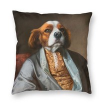 강아지마약방석 개모차 무중력 쿠션럭셔리 Pug 개 초상화 쿠션 커버 소파 폴리 에스터 리갈 애완 동물 빈티, 07 7_01 40x40cm 16x16in