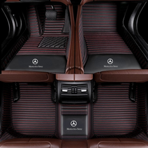 메르세데스 벤츠 C 클래스 C300 C200 AMG 시리즈 자동차 카펫 커버 발 패드에 적합 2021 전천후 논 슬립 방수 전체 커버리지 고급 가죽 자동차 바닥 매트자동차 액세서리, 검정 레드, C 왜건 2007 년 -2014 년