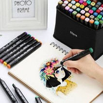 60색 80 마카펜 디자인 실내건축디자인 마카세트 미술 드로잉펜 신학기 애니메이션용 마커펜 디자인펜 그림, 2-마카펜세트-80색, 2-마카펜세트-80색