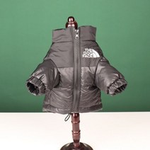 경량 강아지 명품 올인원 발열 패딩 겨울 애완 동물 자켓 옷 수 놓은 코트 중간 및 작은 조수 의류 테디 치와와 조끼, XXL, Black