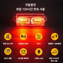 에코 깜박이등 오토바이 후미등 레드, 1개