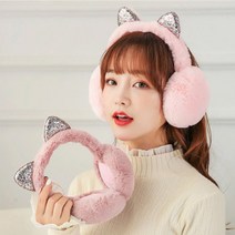 [써보니조트라] 고양이 털귀마개 겨울 방한 귀도리 귀여운 털귀마개, 고양이-그레이