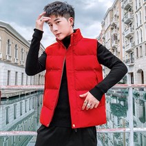 ZZJJC 남성 도톰한 패딩 조끼