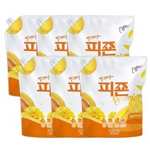 피죤 섬유유연제 옐로미모사 리필 2100ml, 2.1L x 6개