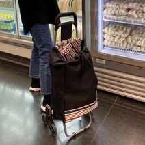 세바퀴 계단 장바구니 캐리어 쇼핑 카트, 블랙