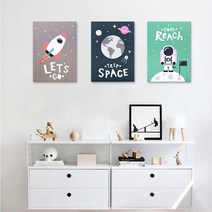 [에타홈] 우주여행/슬림액자 3개세트(A3사이즈)/시침핀으로거는액자, 옵션선택