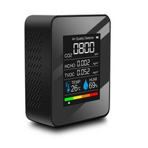 일산화탄소 측정기 감지기 경보기 5 in 13 in 1 digital co2 meter air quality monitor 온도 습도 meter 이산화 tvoc hcho co2, 5 in 1 블랙