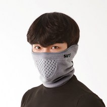 수이골프 방한 겨울 마스크 넥워머 골프 스포츠 스키 조깅 등산 라이딩 바이크 낚시, 방한마스크_그레이, A형(귀가림O), L