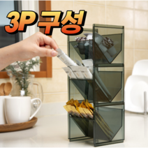 깔끔한 인테리어의 정석 나만의 홈카페 탕비실 정리 3P/6P, 블랙 3P