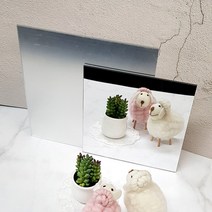 DIY 접착식 아크릴거울 안전거울 1mm 2장 1세트, 두께1mm(대) 25x25 2장