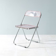 당일발송 SONO 투명 아크릴 접이식 폴딩체어 고스트체어 카페의자 디자인의자, 투명핑크