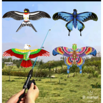 윤마켓 낚시대 4종 동물 연 날리기 세트 전통놀이 제비 나비 독수리, 엘사(소)