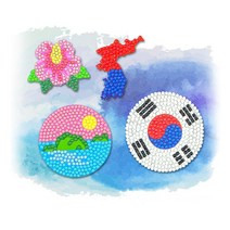 반짝반짝 보석십자수 우리나라 목걸이, 한반도