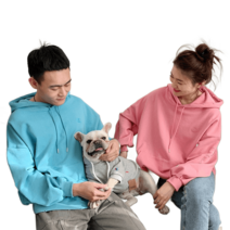강아지견주커플룩 강아지커플룩 강아지시밀러룩 패밀리룩 개플룩 애견 소형견 옷 트윈, 퍼플(기모)