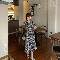 빅사이즈 블랙 쉬폰 나시 퍼프 원피스 꾸안꾸 데이트 프랜치 여름
