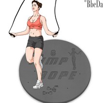 BBEDA 홈트 실내 줄넘기매트 8mm 원형 미끄럼방지 TPE 운동매트, 민트그린
