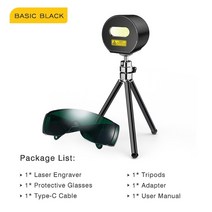 laserpecker l1 휴대용 미니 레이저 조각 기계 로고 프린터 leather wood laser 조각기, 유럽 ​​연합, 기본 블랙
