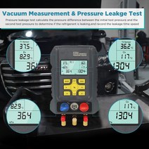 HVAC 매니폴드 압력 누출 테스트 디지털 냉매 매니폴드 게이지 자동차 에어컨 진단 장비, 한개옵션0