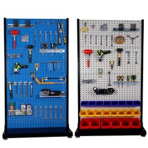 스탠드 타공 패널 대형 타공판 게시판 철제 타공보드, 단면 4단 걸이판 두께 1.2mm