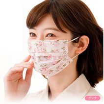 일본직수입 일회용 고급 꽃무늬 마스크 스타일마스크 비말차단 덴탈마스크 99%차단, 1개